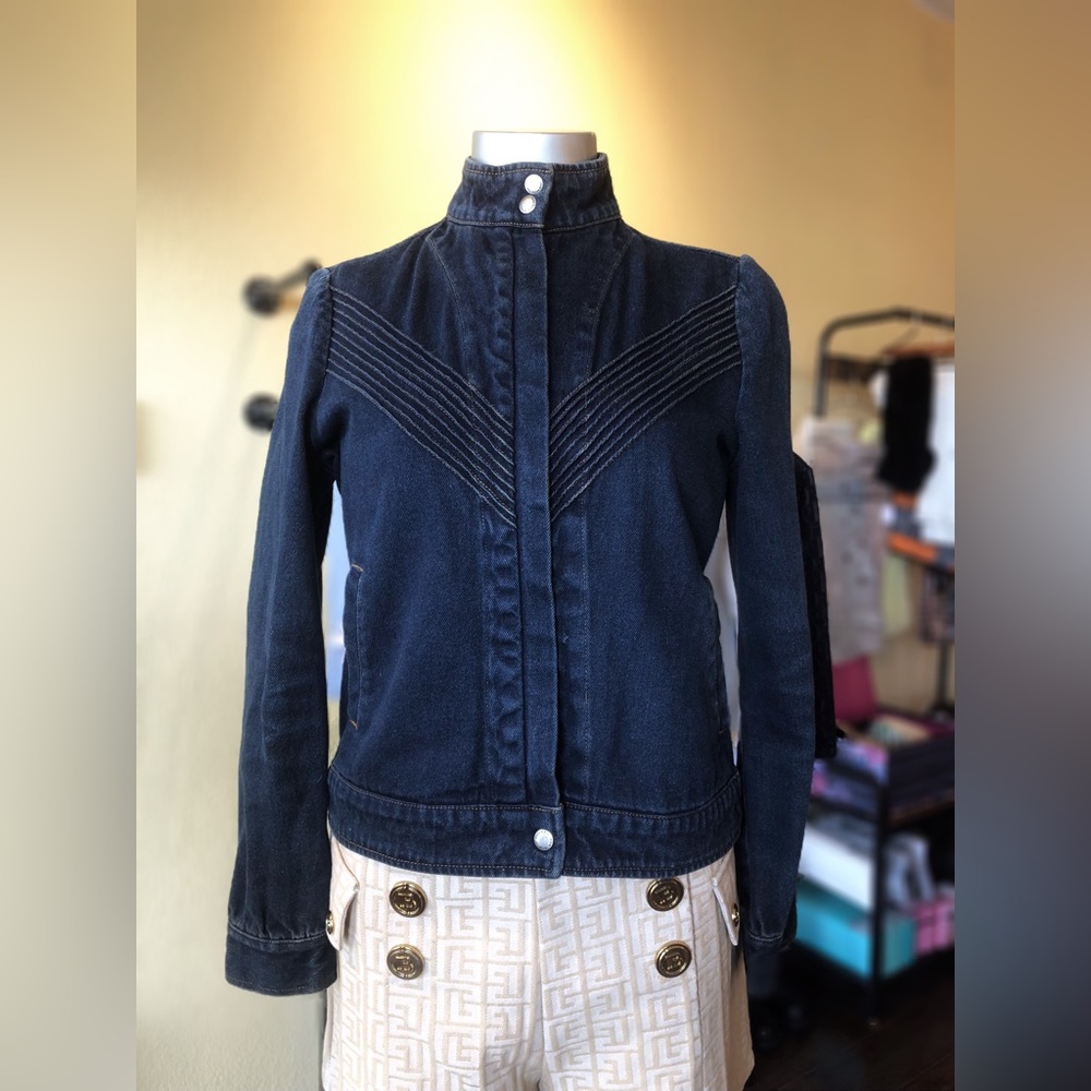 Dark Denim Jacket with Zipper